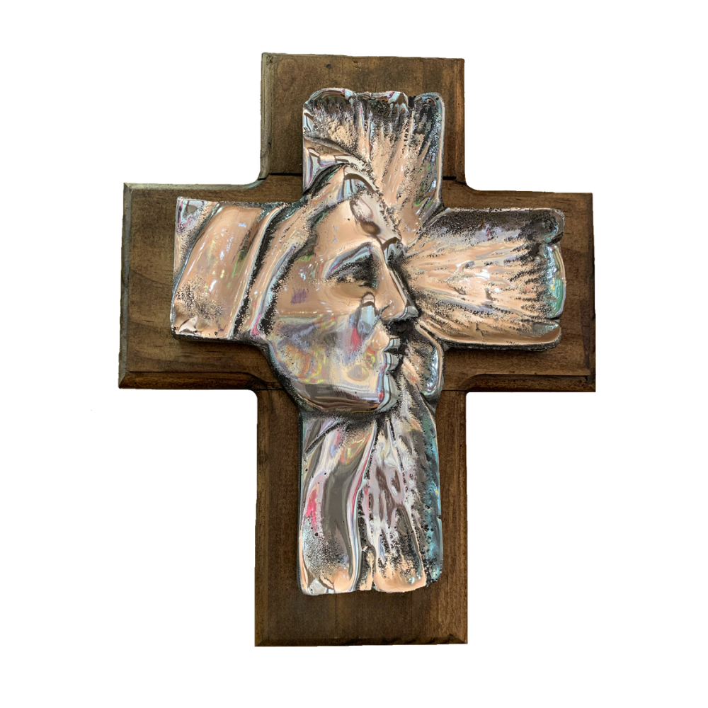 Peltre Cruz Rostro Virgen