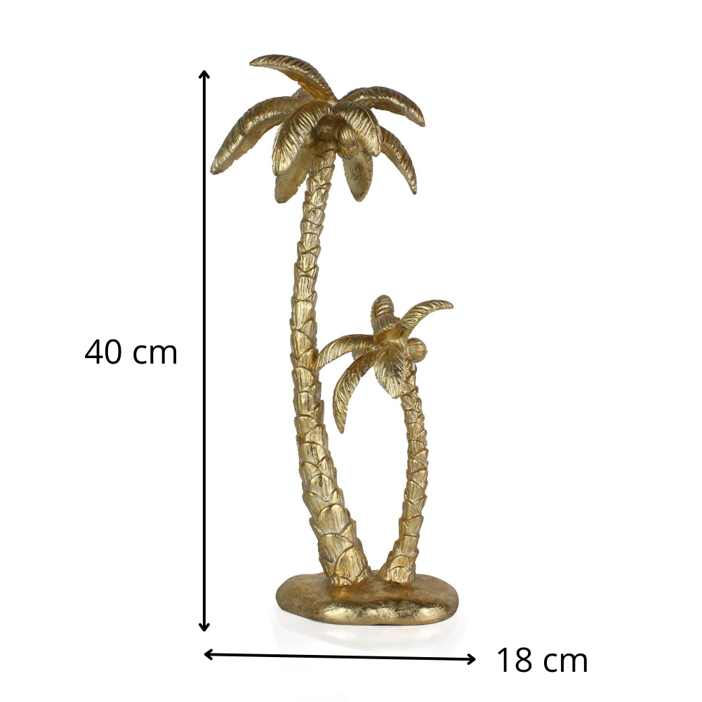 PALMERA DOBLE ORO RESINA