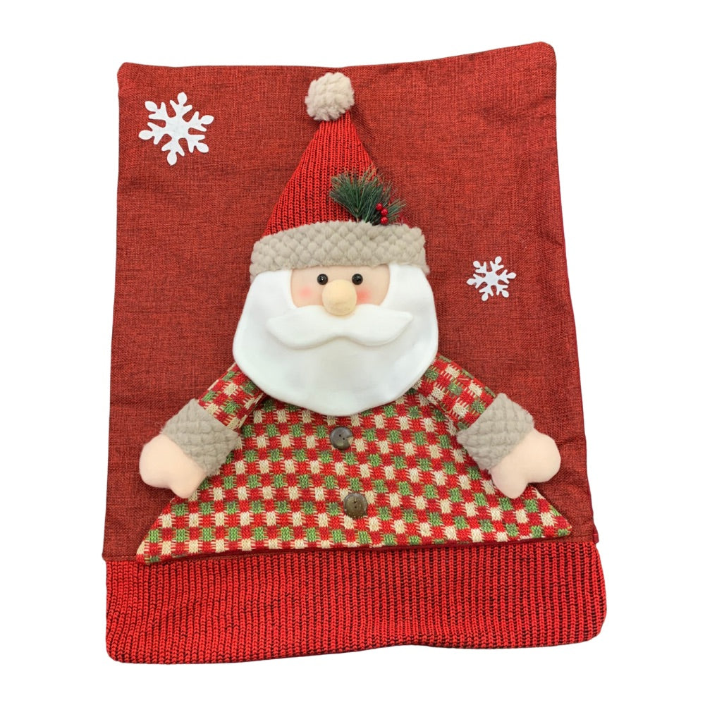 Fundas de Sillas Navideñas Rojas – Santa Claus y Muñeco de Nieve