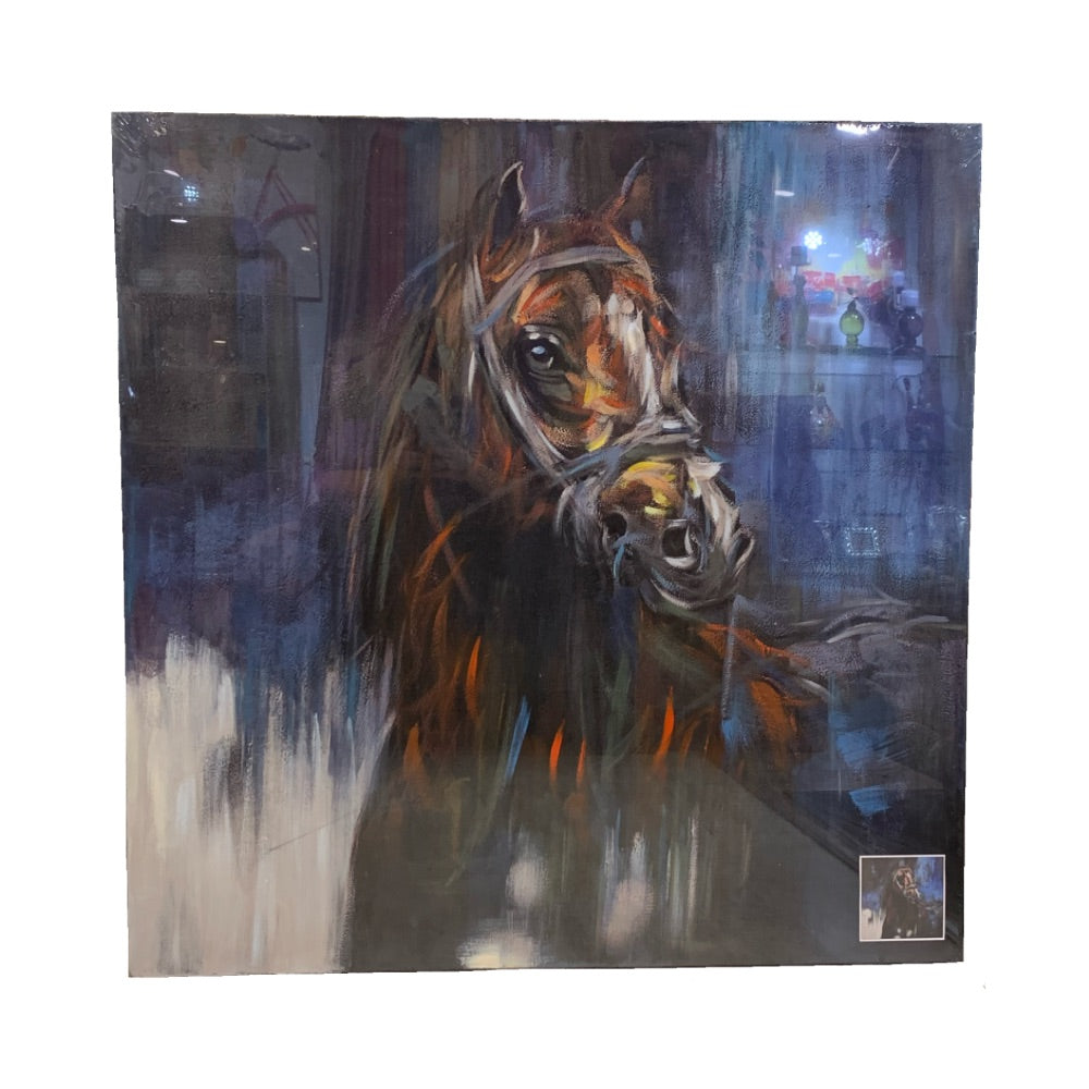 Cuadro Caballo Brown 100x100
