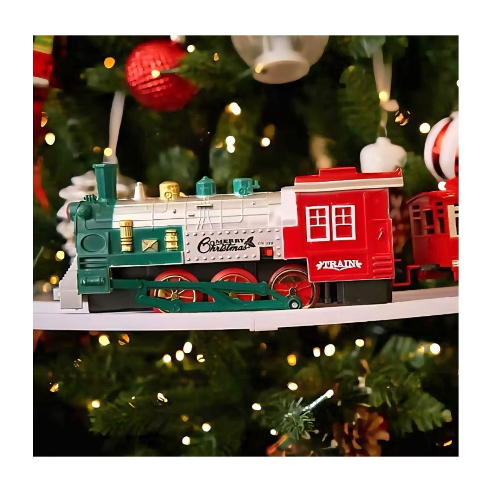 Tren navideño con soporte para árbol navideño