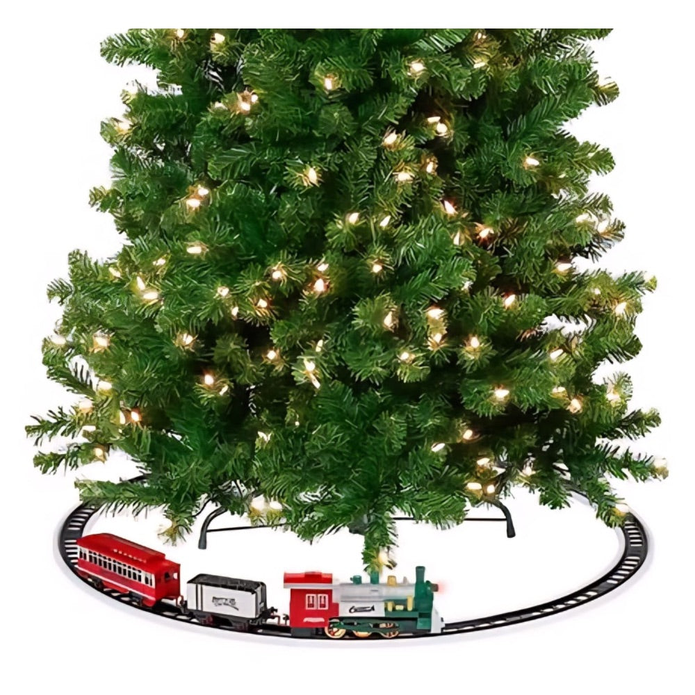 Tren navideño con soporte para árbol navideño