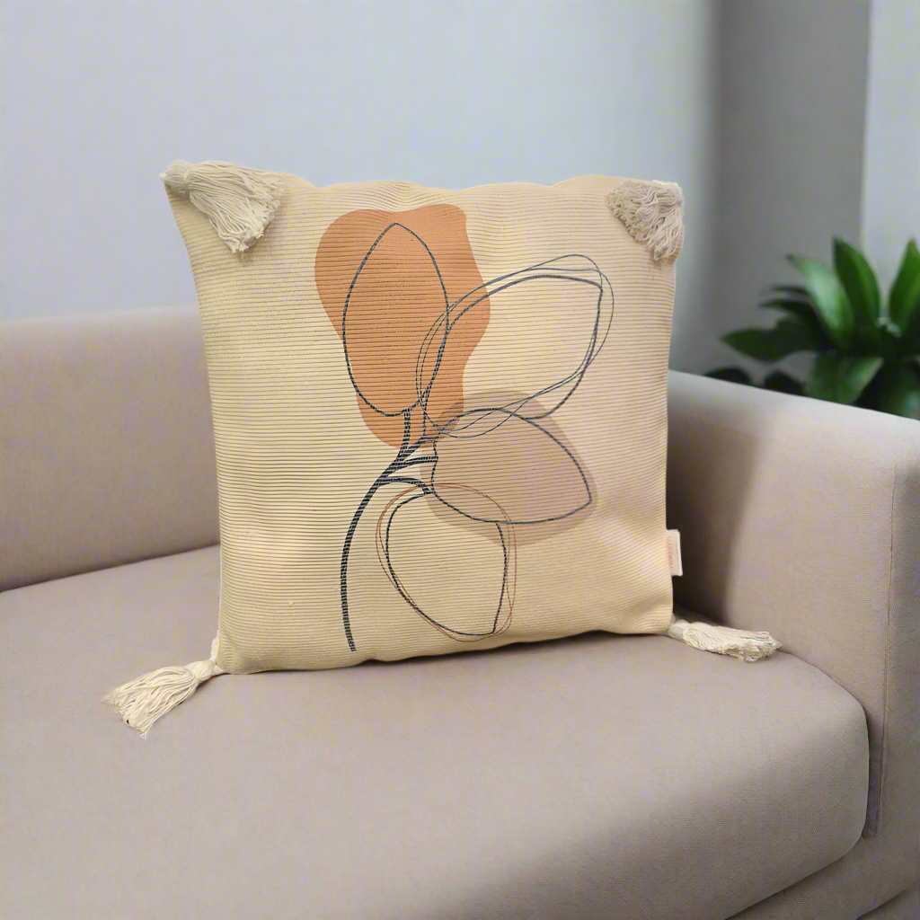 Funda cojin hojitas 42x42cm