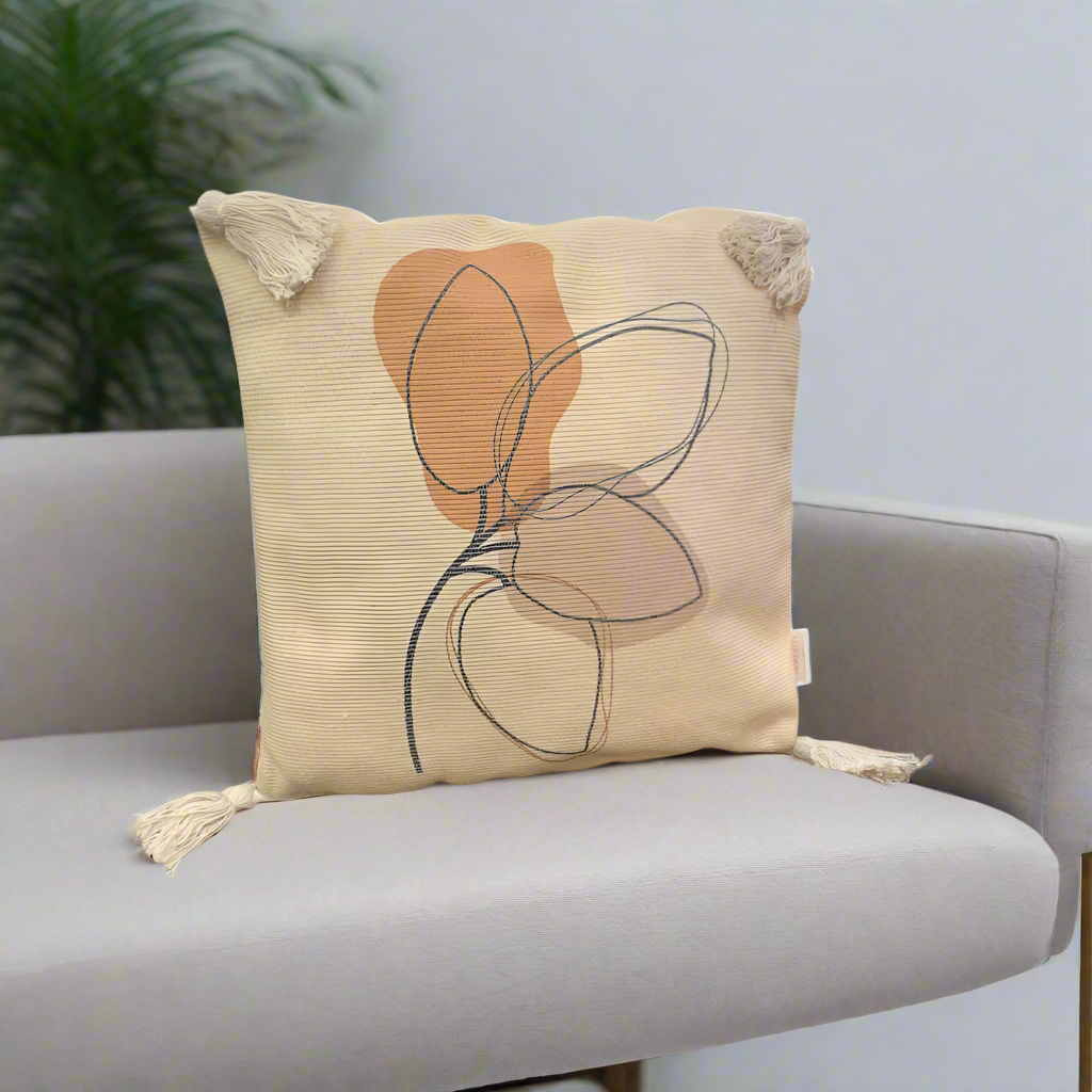 Funda cojin hojitas 42x42cm