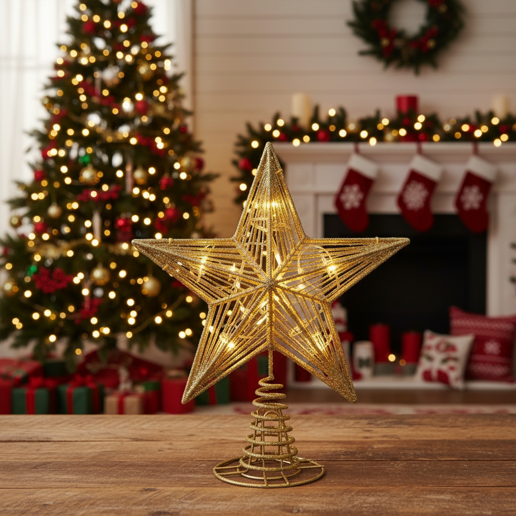 Estrella de árbol dorada 3D
