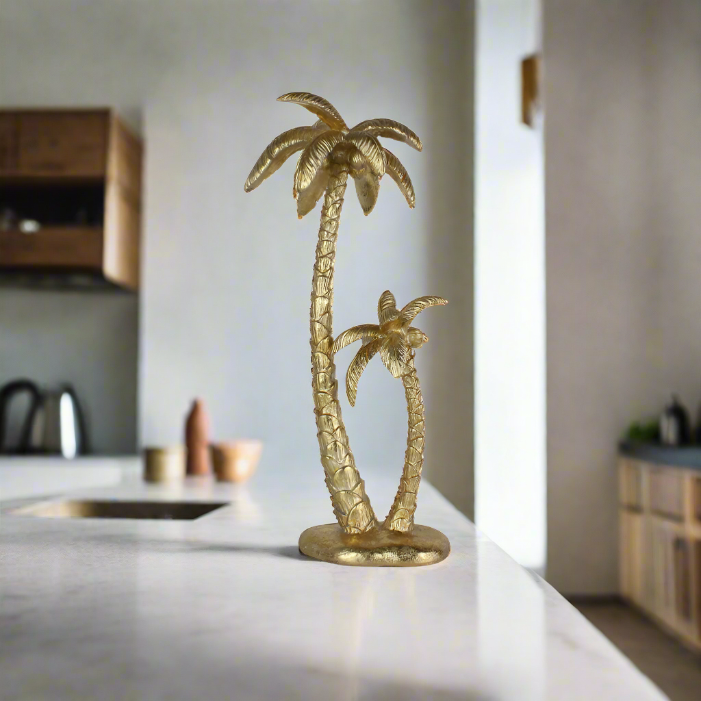 PALMERA DOBLE ORO RESINA