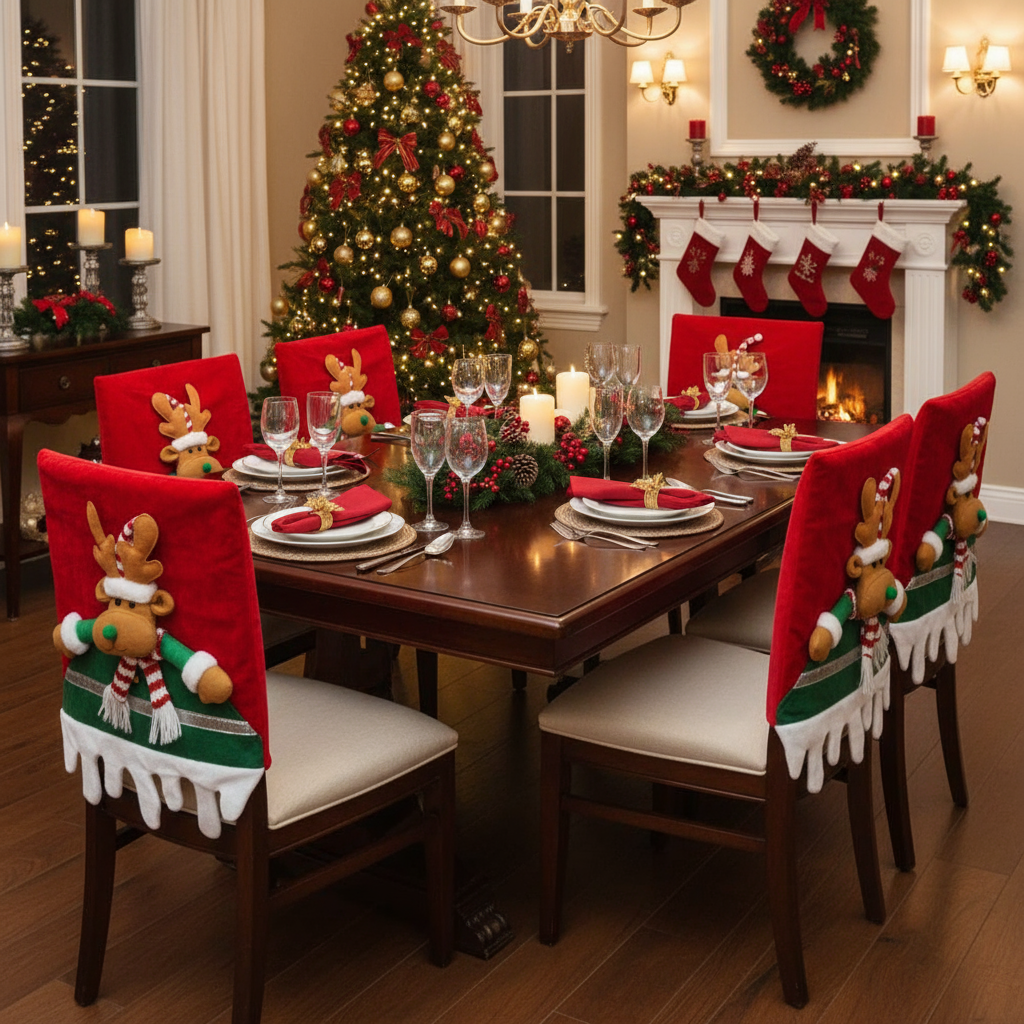 Fundas de Sillas Navideñas 44x49 cm