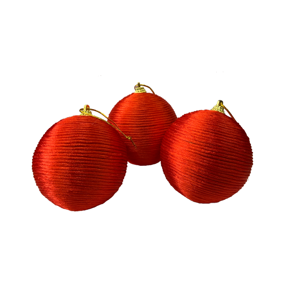 Set x 3 Bolas Rojas de Navidad