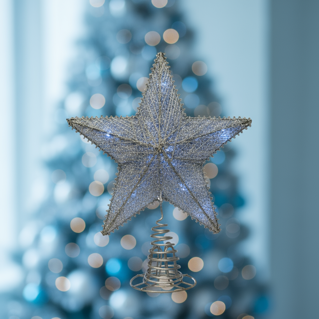 Estrella Plata para árbol navideño