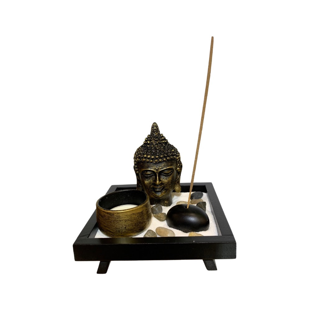 Cabeza Buda incienso y porta vela