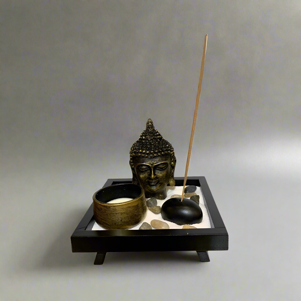 Cabeza Buda incienso y porta vela