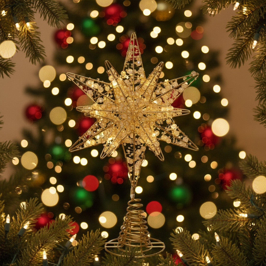 Estrella Perla para Árbol Navideño