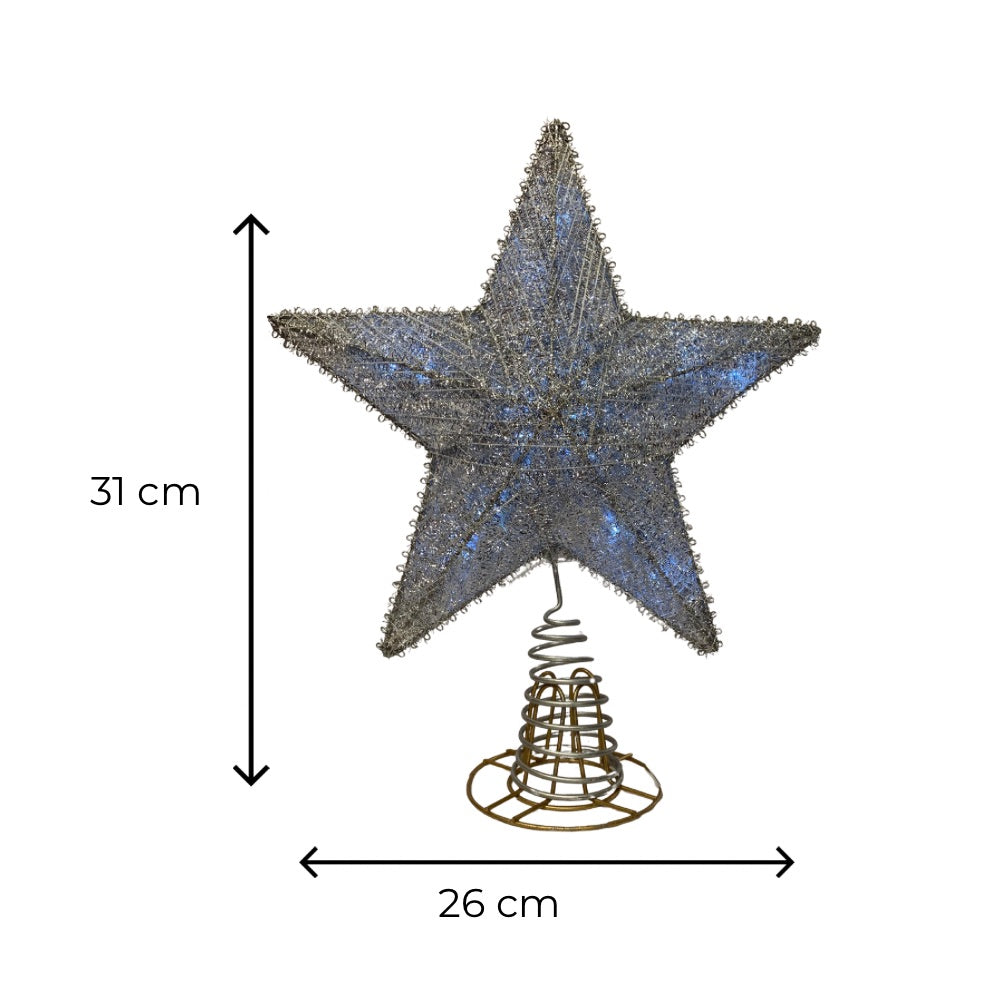Estrella Plata para árbol navideño