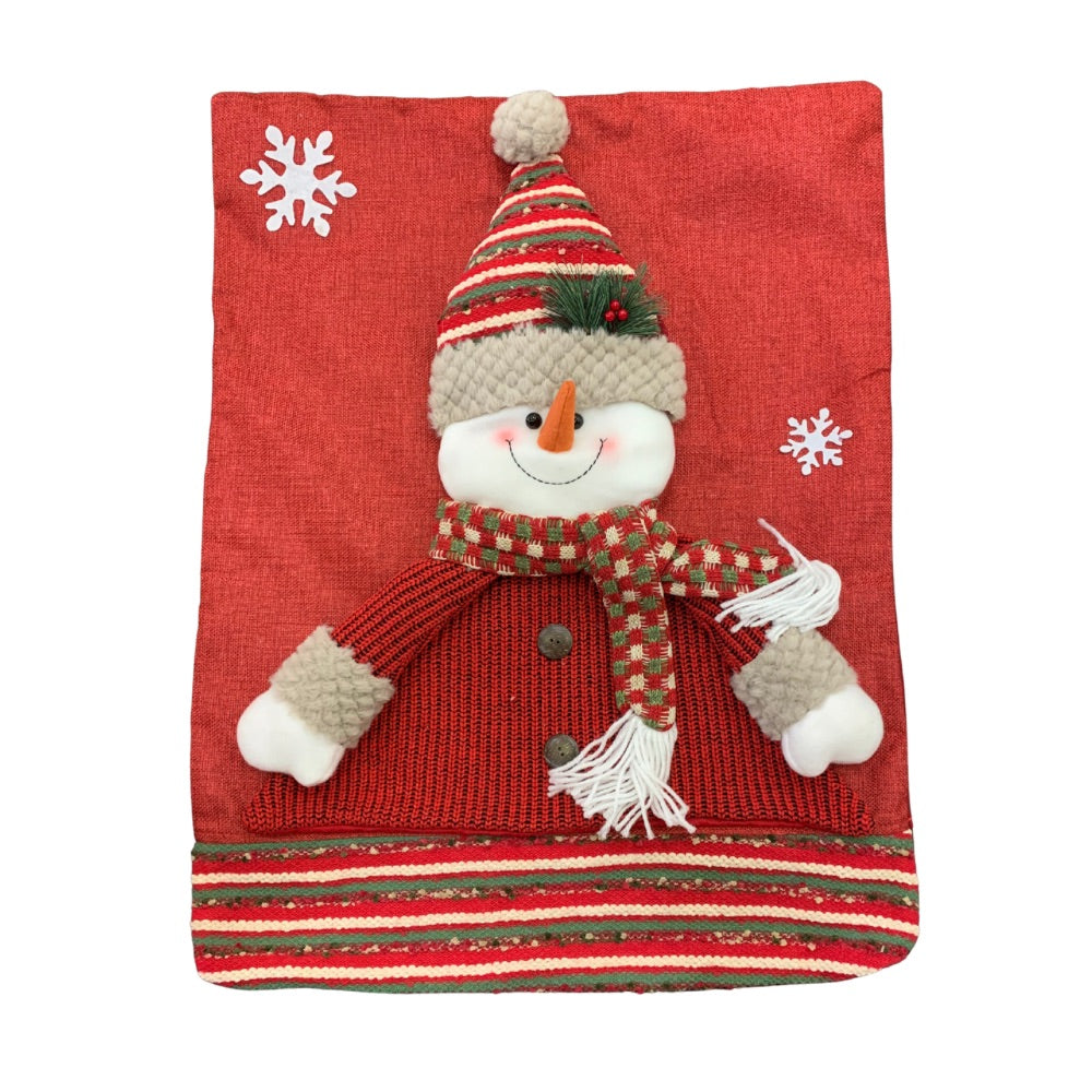 Fundas de Sillas Navideñas Rojas – Santa Claus y Muñeco de Nieve