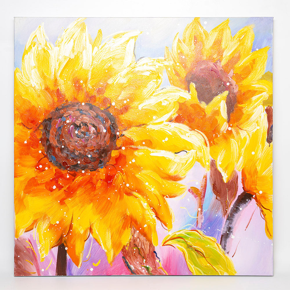 CUADRO GIRASOL 80x80cm